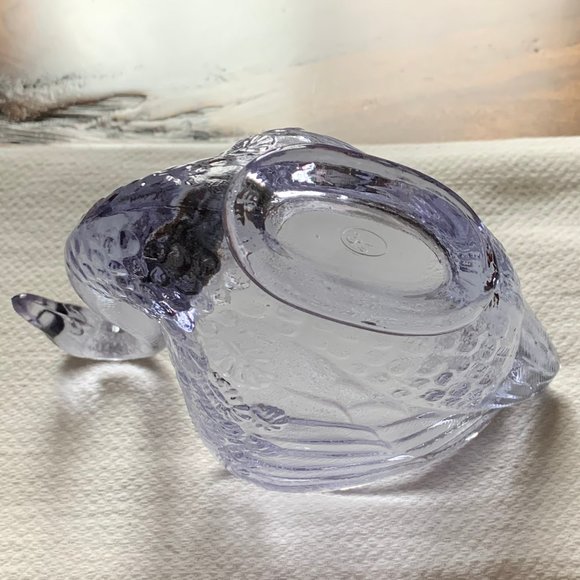 Vintage 1990s Fenton Periwinkle Art Glass Open Back Swan Figurine - Picture 8 of 10